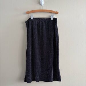 Y2K Silver Shimmer Kathy Ireland Black A-Line Skirt